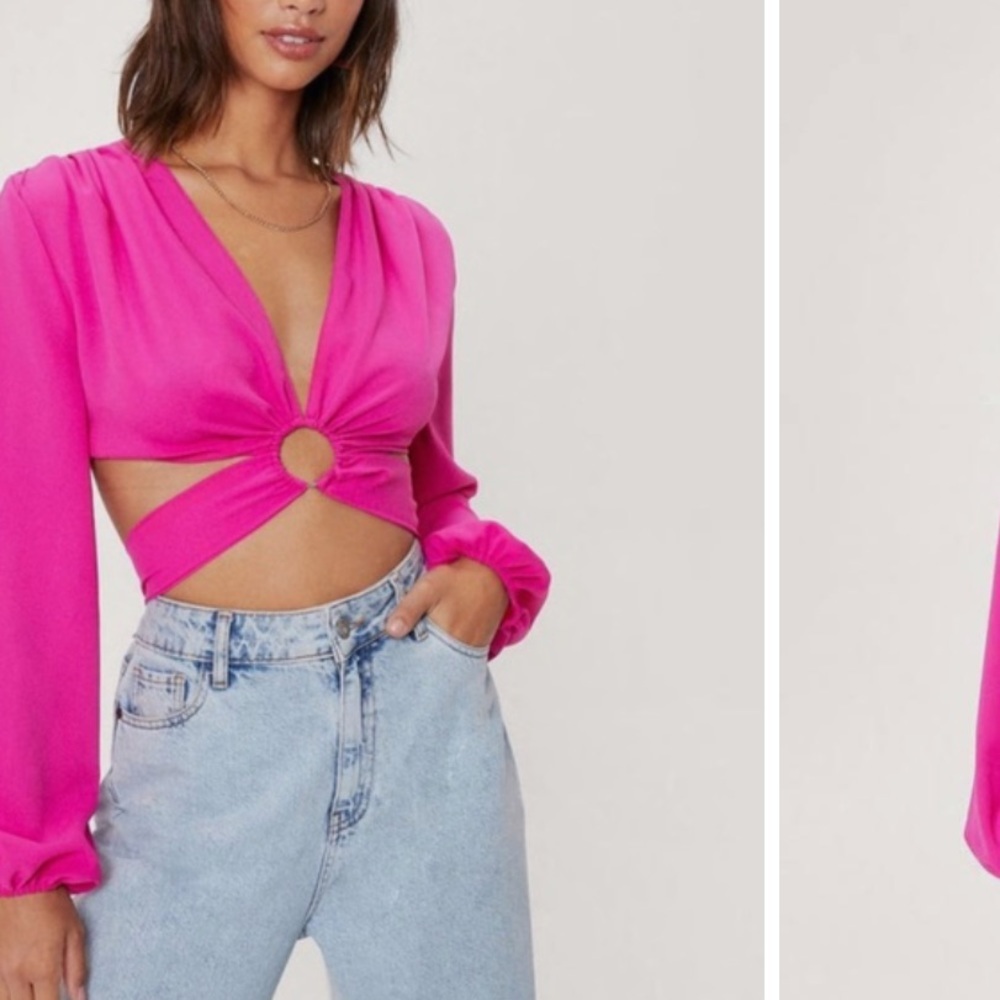 Nasty Gal‎ Hot Pink O Ring Loop. Size 4 (267)
